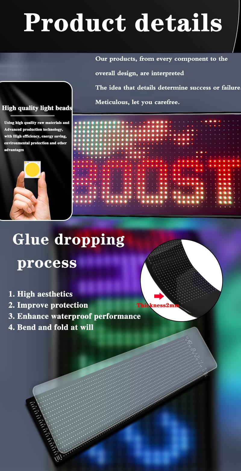 Customizable Bluetooth App Control LED Sign for Store, Car, Bar, Hotel with Programmable Text & Animations