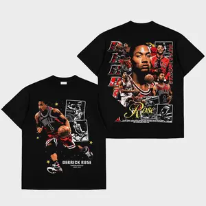 Derrick Rose Premium Cotton T-shirt, D-Rose Fan T-shirt, Bulls Nation Fans Clubs T-Shirt, Basketball Graphic T-Shirt, Basketball Lover Gift, Basketball Game Day Outfit.