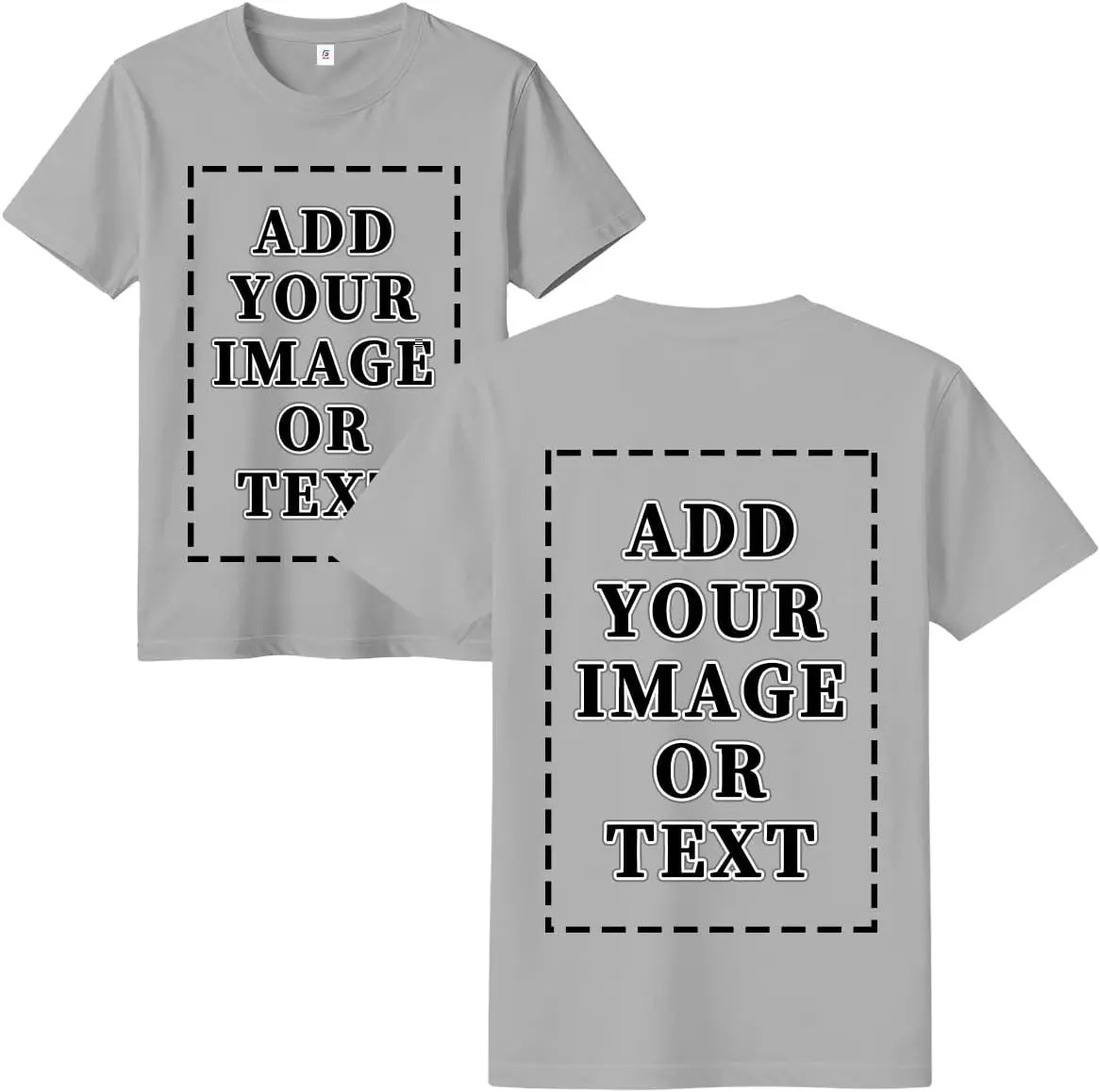 FEEGO Thick Cotton Short-Sleeve Custom T-Shirt - Menswear Casual Round Neck, Front & Back Print, Personalized with Your Photo, Fit for Men