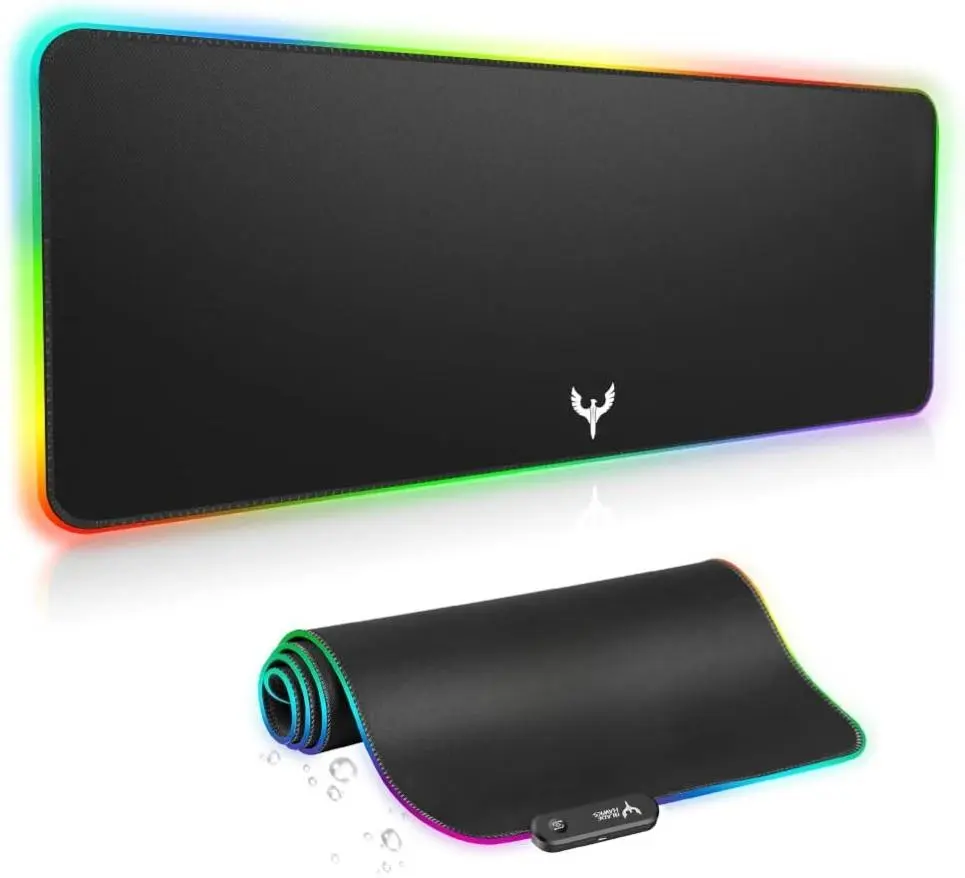 [New Deal]  Extra Large RGB Gaming Mouse Pad-14 Light Modes, Extended Soft LED Mouse Pad, Anti-Slip Rubber Base, Computer Keyboard Mousepad Mat (31.5 x 12 Inch), Gaming Accessory, Made For Gaming