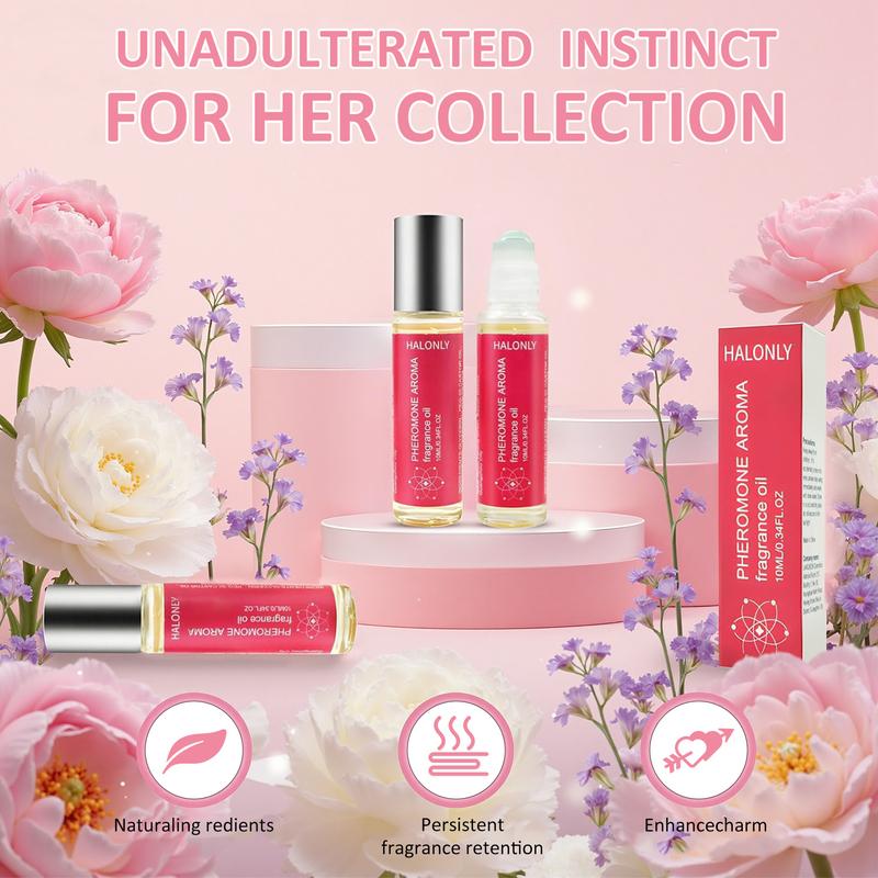 【Halonly】New Year gift- Women's Roll-On Fragrances with Enduring Scent in Perfume Oil Form Cosmetics Natural Fruity Sweet Floral Eau De Parfume Travel Friendly Dsign Pheromone Perfume Beauty and Personal Care