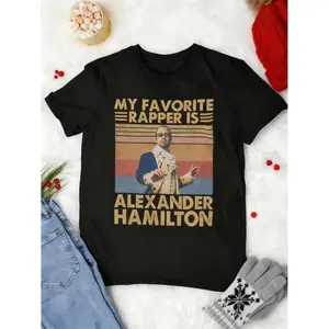 Vintage Alexander Hamilton T-Shirt for Broadway Enthusiasts and History Buffs Retro Musical Star Tee Casual Loose Fit Women's Daily Wear