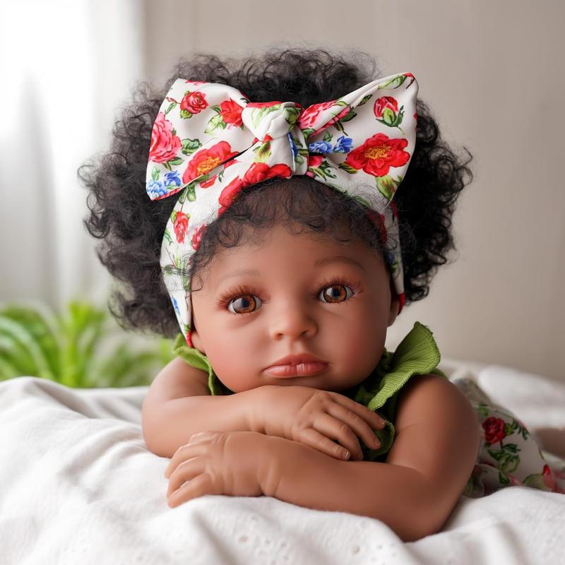 BABESIDE 20" Reborn Doll 8 Piece Set with Cloth Body & Vinyl Dark Skin Includes Gift Box Feeding Accessories Perfect for Christmas New Year Birthday Gift BABESIDE 20" Reborn Doll 8 Piece Set with Cloth Body & Vinyl Dark Skin Includes Gift Box Feeding Accessories Perfect for Christmas New Year Birthday Gift