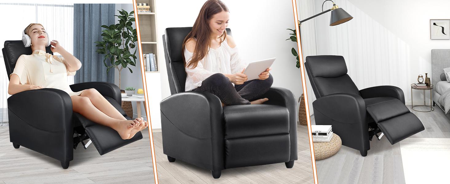 SweetFurniture Recliner Chair for Living Room, Massage Recliner Chair