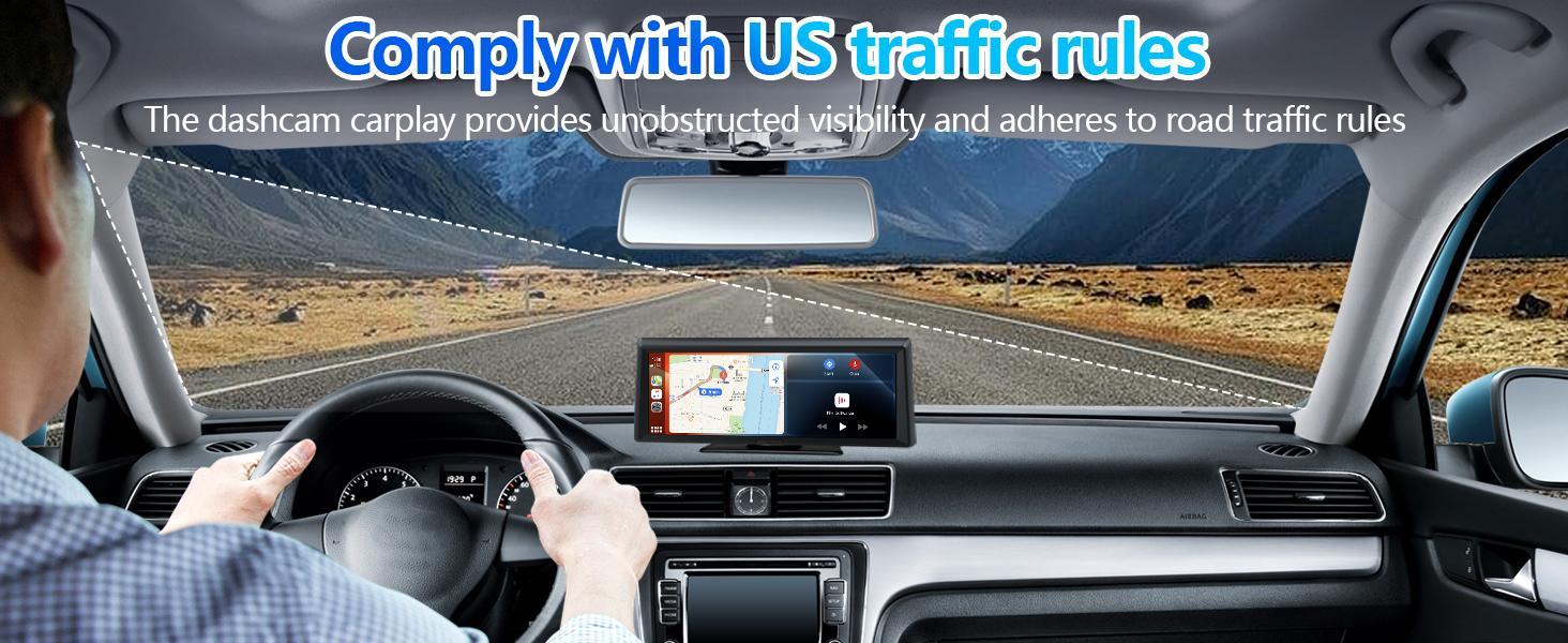 【HiEHA】2026 Dash Cam with 8.14" Wireless CarPlay Touchscreen, Wireless Carplay & Android Auto, 1080P Backup Camera, 2K Front, Mirror Link/Bluetooth/GPS Navigation/Satellite Radio for All Vehicles
