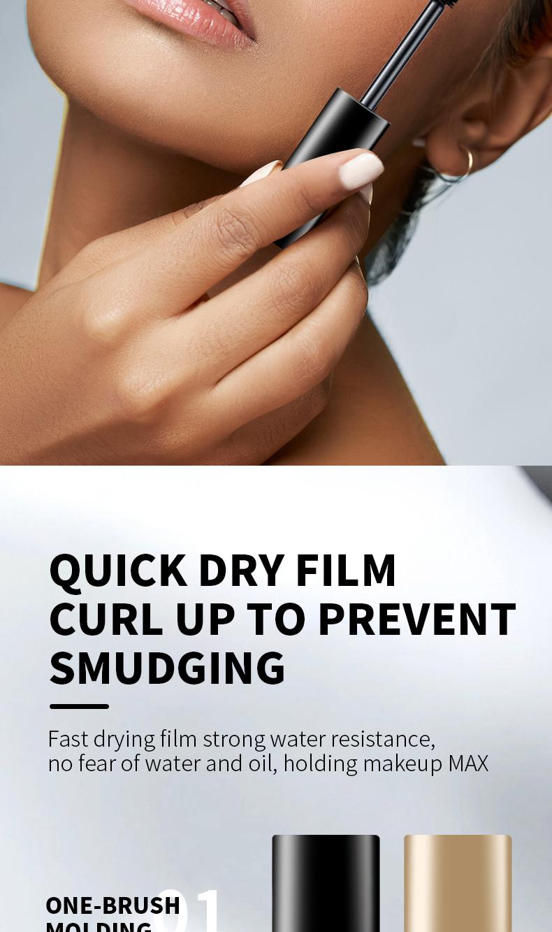 4D Super Long Lashes Mascara - Waterproof, Smudge-Proof & Dramatic Lengthening Formula for Sensitive Eyes, Durable Black Mascara for All Light Beige Types, Enhanced Volume & Length, Smudge-Proof Makeup, Sleek Tube Design, Highquality Finish