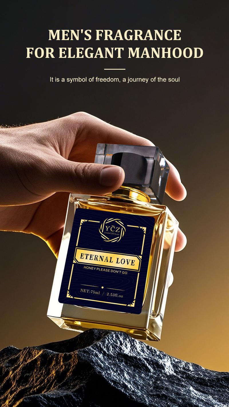 YCZ Eternal Love Perfume for Men Eau De Parfum with Musk Vanilla Lemon Notes 75ML Professional Nightclub Edition Modern Versatile Fragrance Extrait Intense Scent Lightweight Cologne