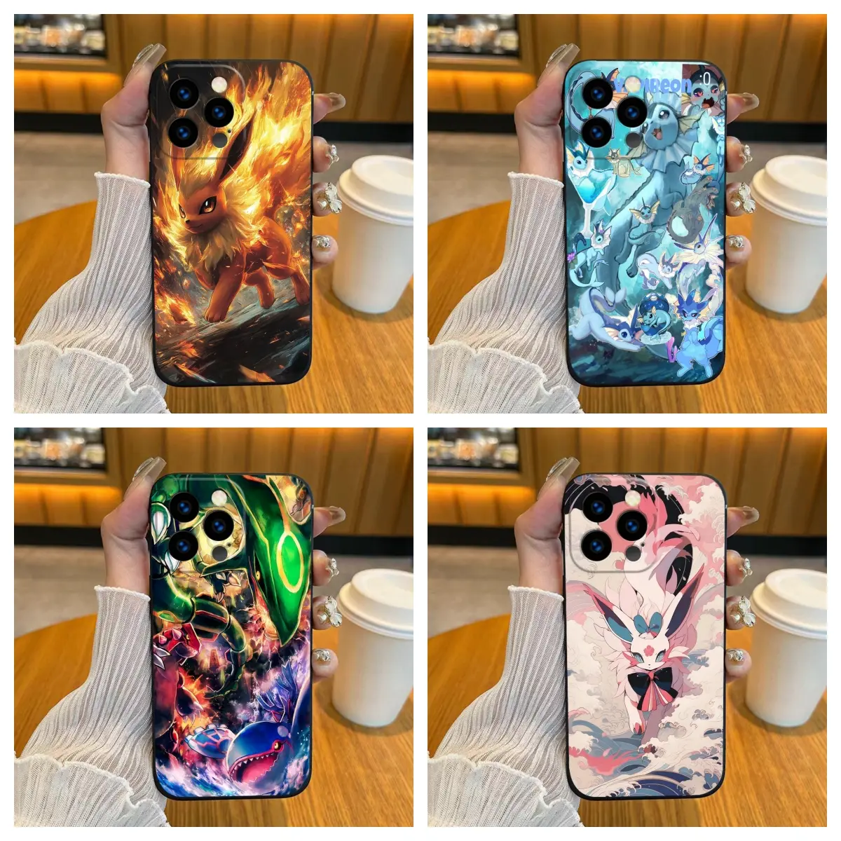 P-PPokemon soft black phone case Applicable to iphone 16 case 15 14 13 12 11 Premium Phone Case deals for you Shockproof phone case 2025 new model High-end phone case Fashionable phone case