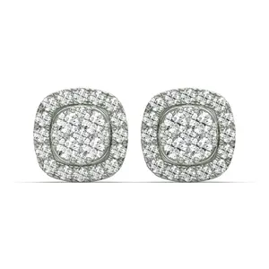 Men's Jewelry - VVS Lab Diamond Cluster Stud Earrings For Men | 14K White Gold