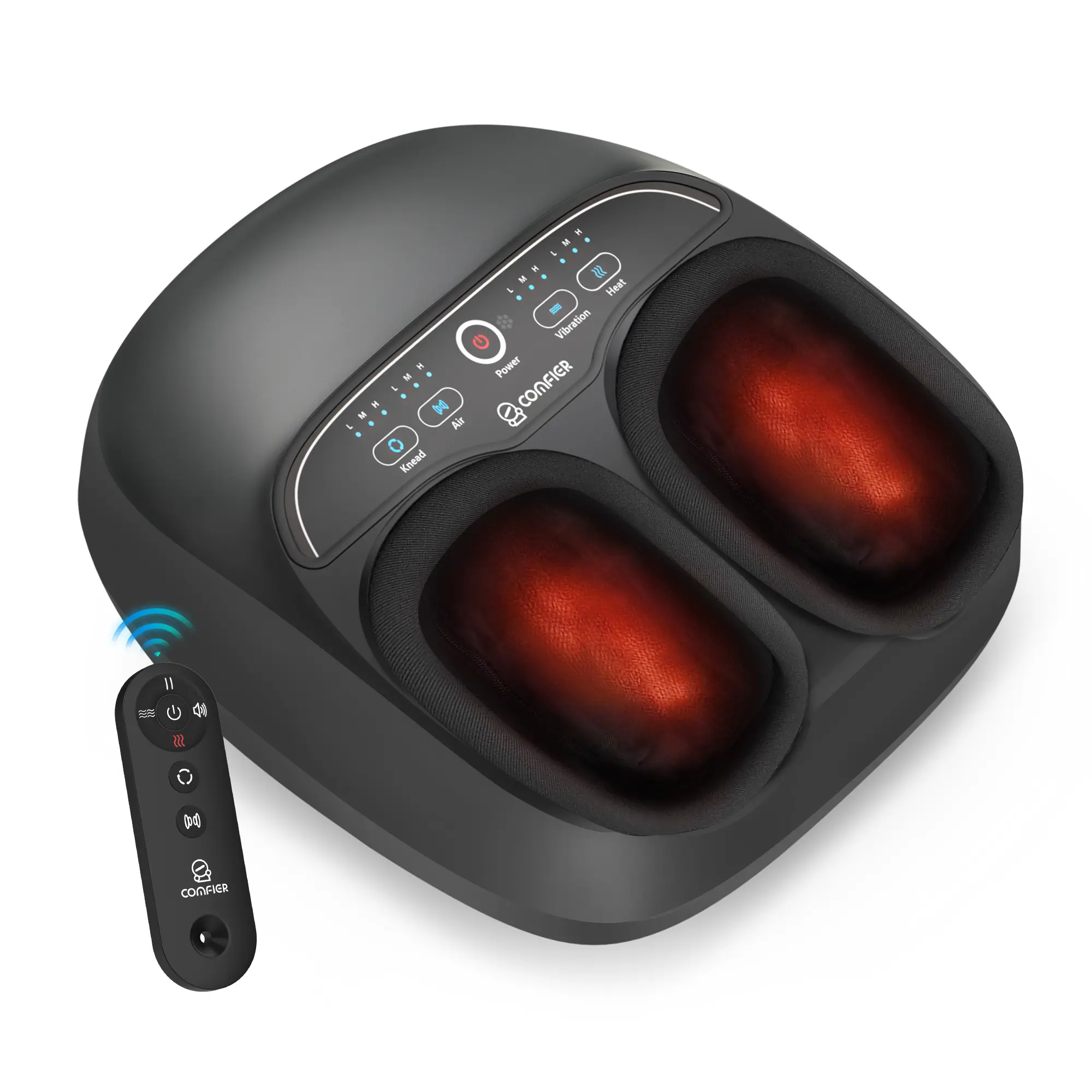 COMFIER Foot Massager with Heat, Kneading, Vibration, Compression, FSA Eligible HSA Store Shiatsu Massager for Plantar Fasciitis Neuropathy, Upgrade Pause Function, Up to Size 13, Gift for Men Women Deep Tissue Muscle Massagers