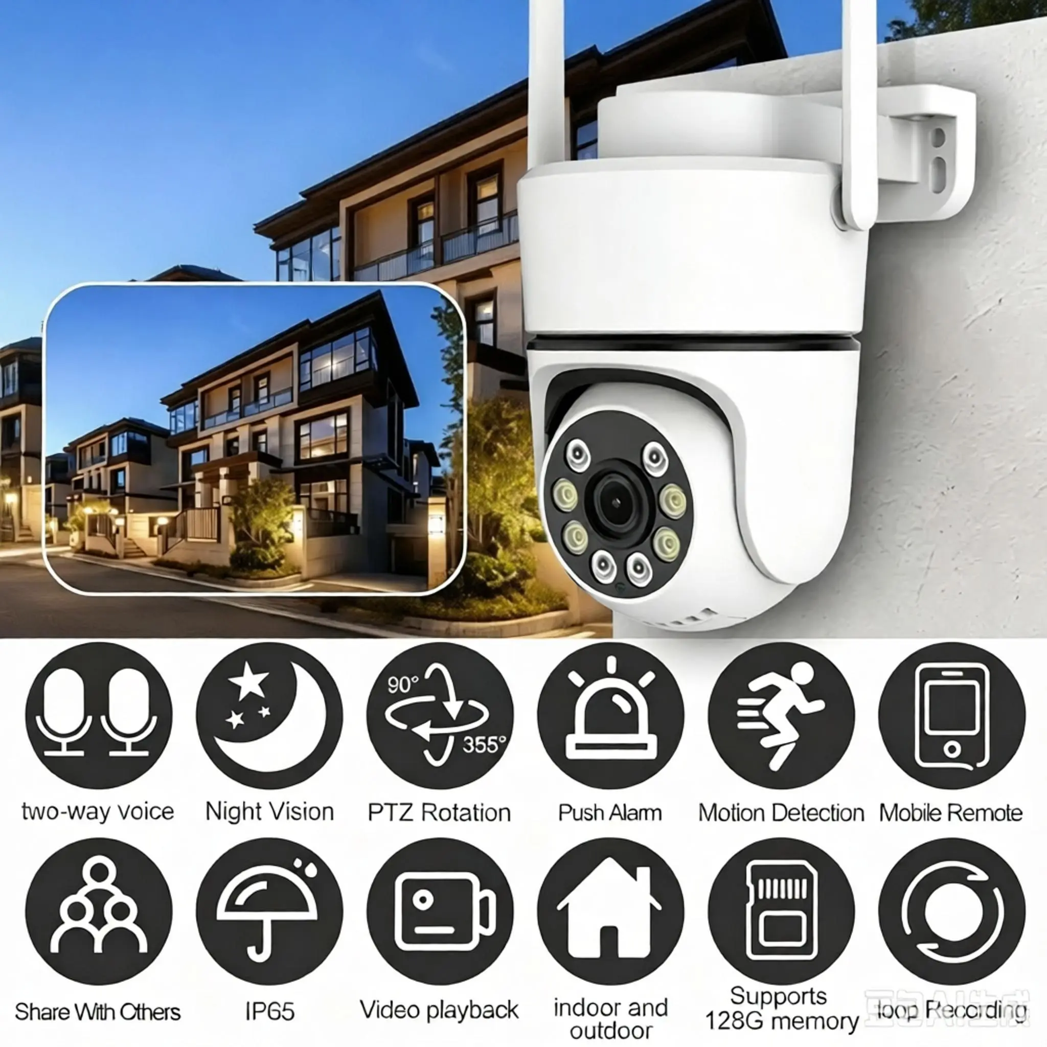 2‑in‑1 Bulb Security Camera 2K 3MP, Dual‑Band WiFi 6, 360° PTZ, AI Human/Pet/Baby Crying/Fire Detection, Gesture Video Call, Full‑Color Night Vision, Two‑Way Audio, Siren, Free Yoosee App, Multi‑Cam View & Device Sharing