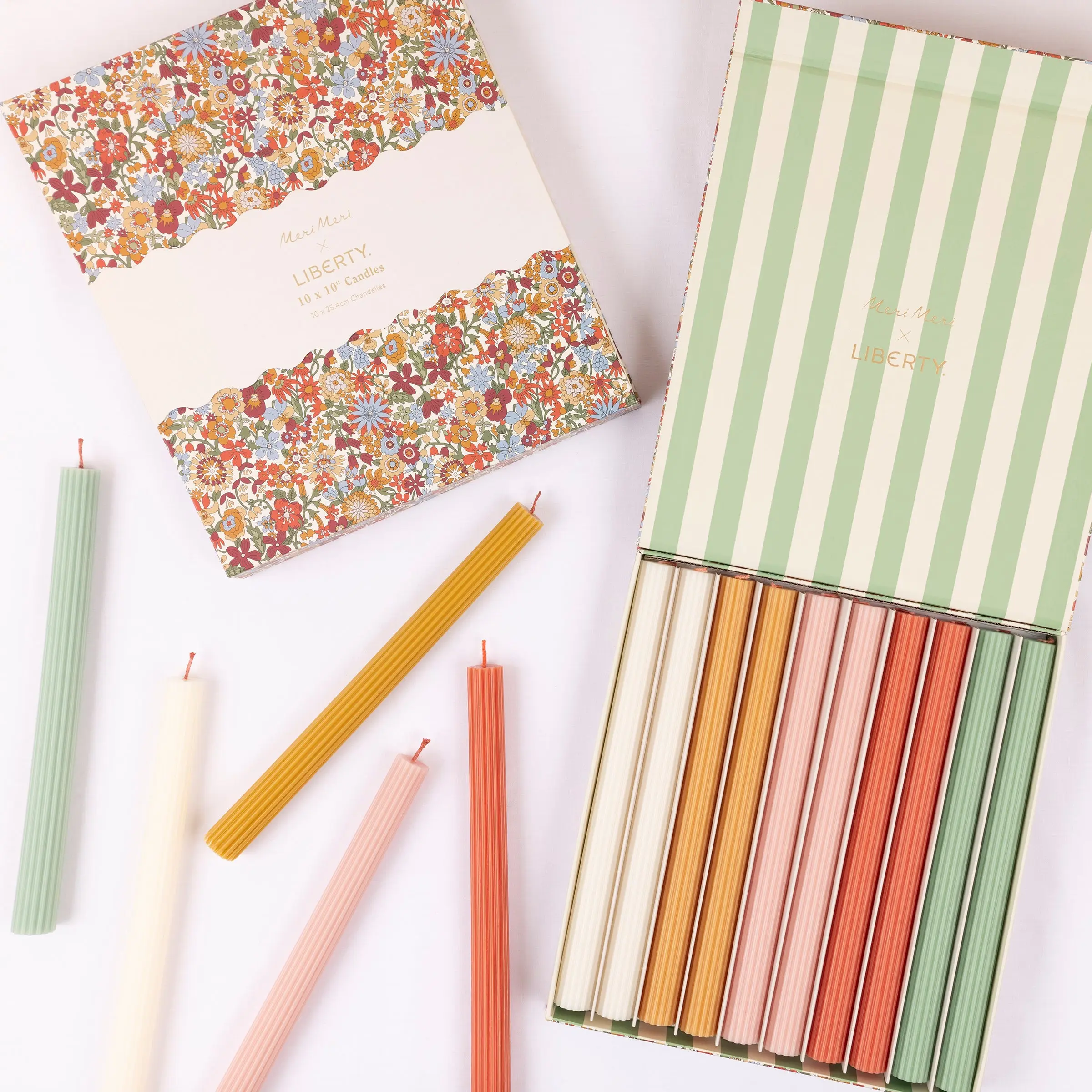 Meri Meri x Liberty June Blossom Candle Gift Box (x 10)