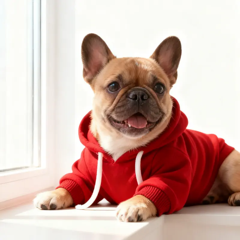 Cozy Hoodie Puppy Sweater(Runs Small/ Size Up) 100% Cotton with Concealed Leash Buckle Chest Pocket Local Shipping for Pets