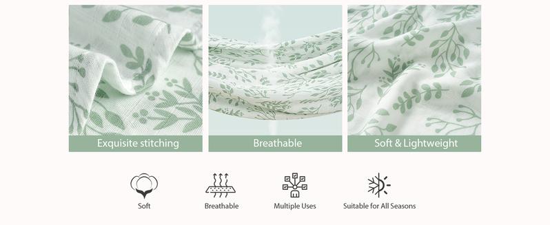 Yoofoss Muslin Swaddle Blankets – 4-Pack Receiving Blankets for Baby Boys and Girls, 47 x 47 inches, Neutral Swaddle Wrap made of 70% Rayon from Bamboo and 30% Cotton