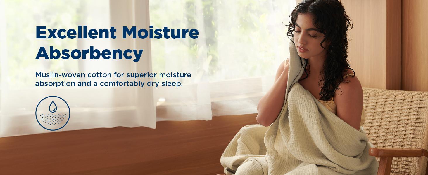 Bedsure Cotton Muslin Swaddle Blanket for Bed - 4-Layer Breathable and Lightweight Soft Gauze Muslin Blanket for Summer