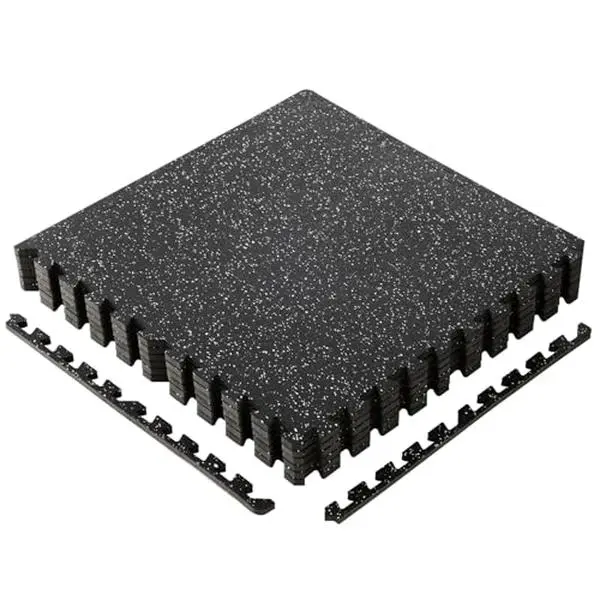 Interlocking Rubber Floor Tiles – 1/2 Inch Thick Anti-Slip Fitness Mats, Durable Floor Rubber Mats for Gym & Home Workouts