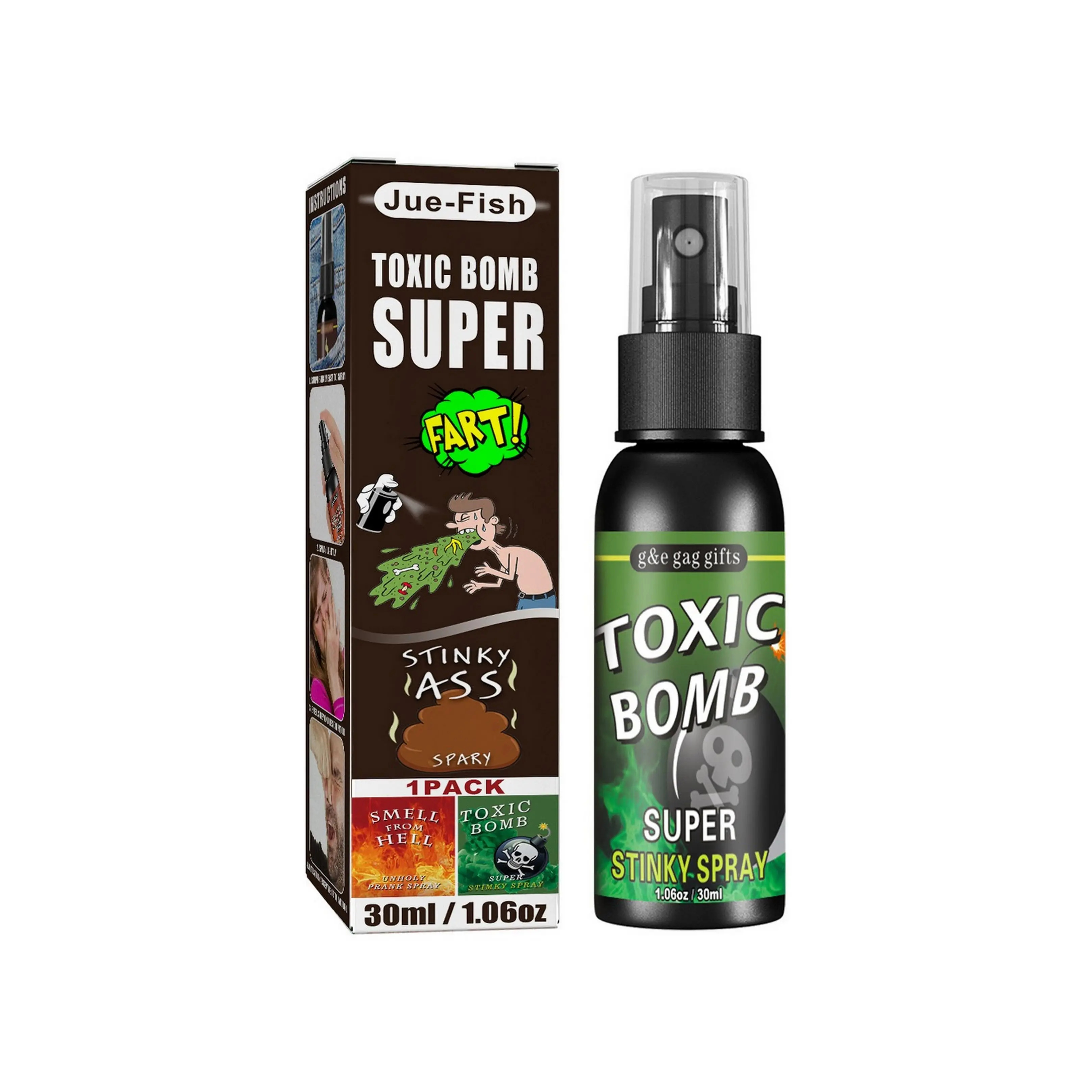 2024 April Fool's Day 1P Fart Spray Extra Strong Potent Stink Spray Non Toxic Fart Bomb Prank Stuff Hilarious Gag Gifts For Adults Or Kids(BOMB)