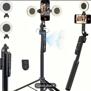 70" Auto Face Tracking Tripod for Phone - 360° Rotating Selfie Stick Mount with Remote & Light, Adjustable Height, Stable Base, Compatible with for iphone & Android, Ideal for YouTube Video Recording, Travel Photography, and Vlogging, Vlogging Accessory,