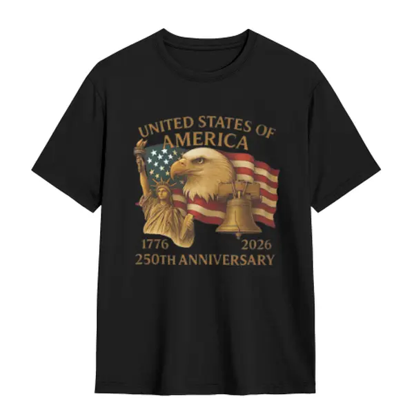 Men's Unisex Casual Round Neck Cotton Fitted Tshirt - USA 250th Anniversary, 4th of July Graphic, Polka Dot, Halloween, Streetwear Clothing, Hoodie Option, Thanksgiving Gift
