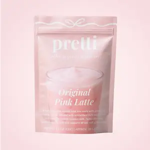 Pretti Original Pink Latte – Creamy Vanilla Coffee Mix with Arabica Coffee & Beetroot | Naturally Pink, Low Calorie, Vegan, 50mg Caffeine, 20 Servings