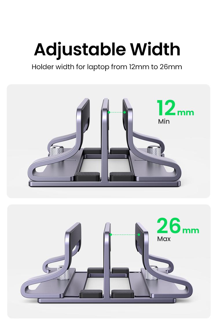 UGREEN Vertical Laptop Stand Holder Desk Single/Dual Aluminum Dock Compatible with MacBook Pro Air Laptop Stand Desktop Adjustable, Lenovo Ideapad, Surface Book, HP Notebook, Dell Chromebook Up to 17.3 Inch-TikTokShopBlackFriday ,TikTokShopHolidayHaul