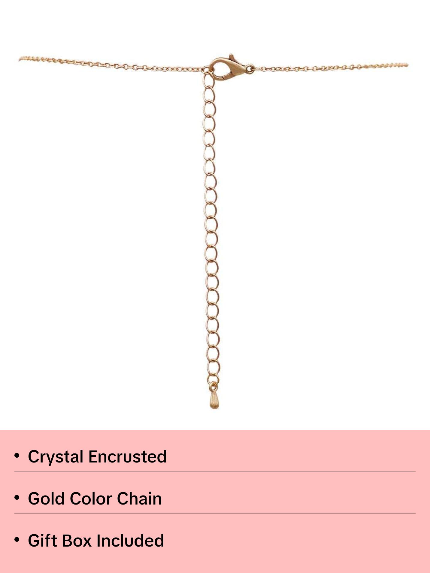 Lucite Quatrefoil and Rhinestone with Tassel Long Necklace (Black/White)