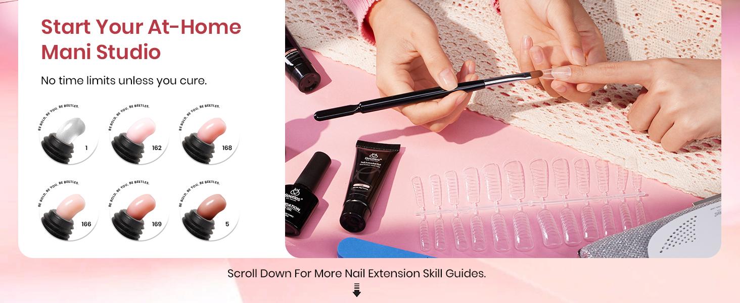 Beetles Poly Gel Nail Extension Kit, Manicure Starter Kit Professional DIY Nail Art Kit for Starter with UV Lamp Top Coat Base Gel, Gift for Women gift for girl, Nail Manicure at home, Beginner friendly Cutics Comfort #cozyvibes #effortlessbeauty