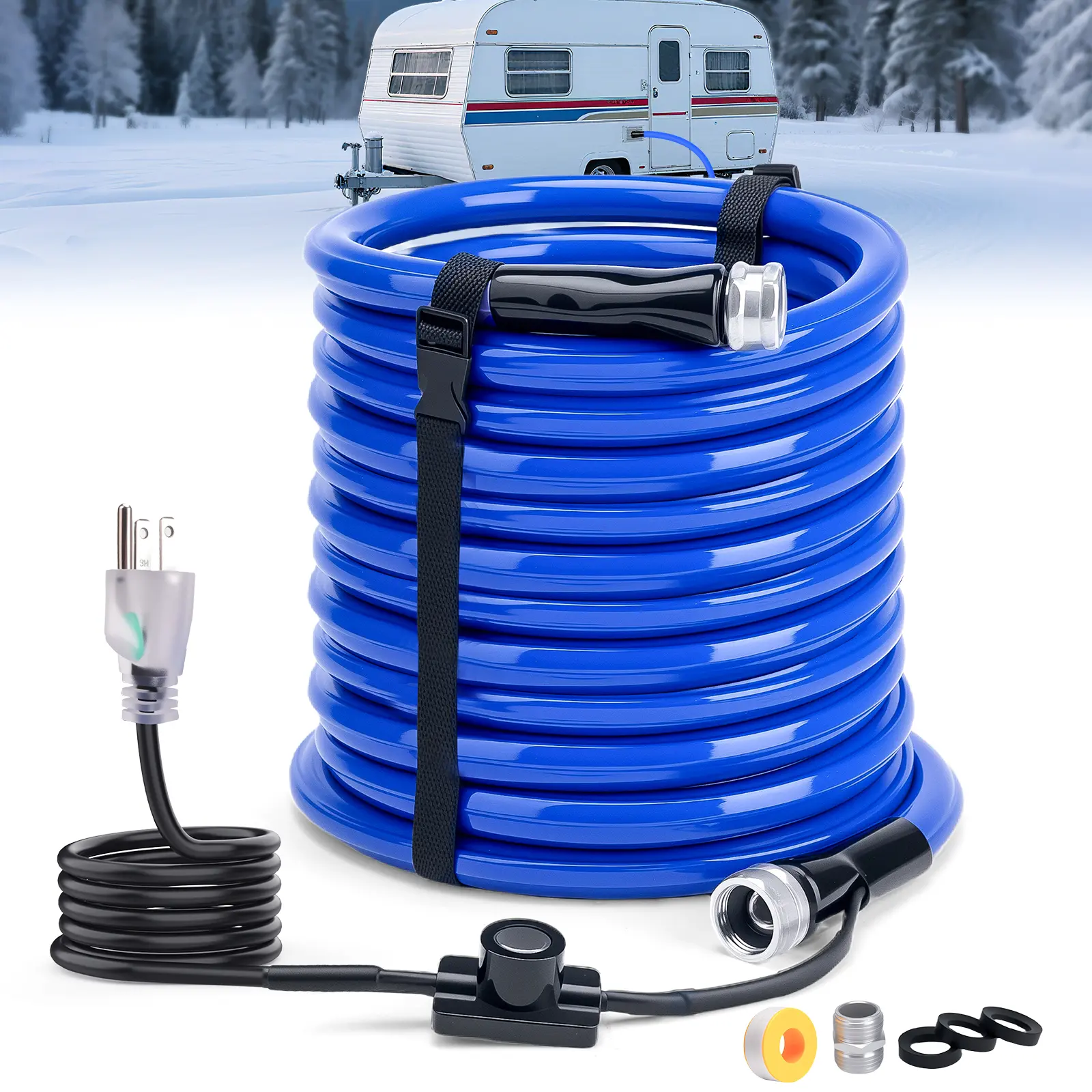 15-100FT Multi-Size RV Heated Water Hose, Heated Drinking Water Hose, Anti-Freezing Down to -45°F, Lead & BPA Free, Intelligent Thermostat, Ideal for RV, Camping and Household Use #RVHeatedHose #HeatedWaterHose #RVAccessories #CampingEssentials fathersday