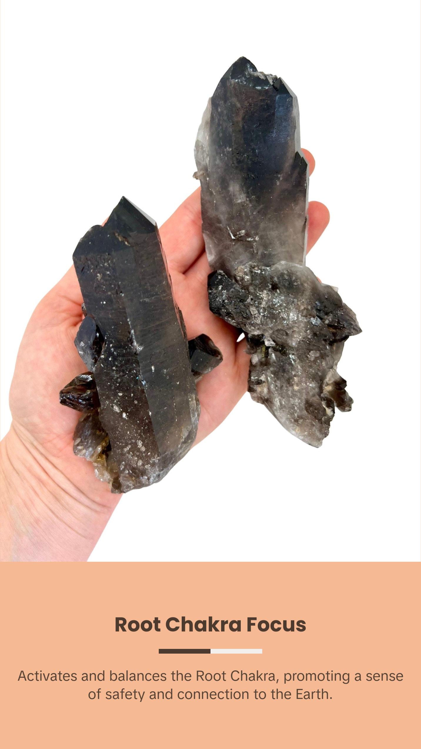 Raw Smoky Quartz Cluster with Large Points
