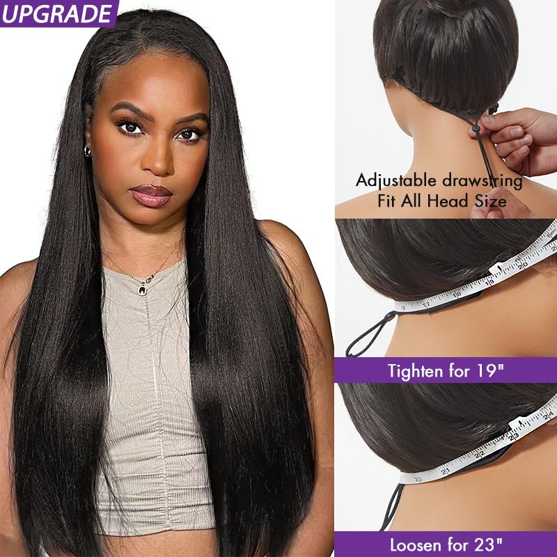 Luvme Too Easy Texture™ 0 Skill Needed-Beginner Friendly Wear Half Wig Invisible Hairline Human Hair Glueless V Part Wig No Leave Out Drawstring Install Burmese Messy Curl Yaki Straight Kinky Curly