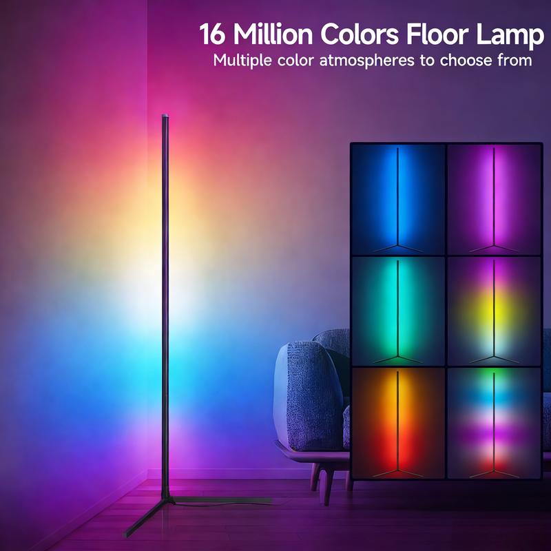 DAYBETTER Smart RGB Corner Floor Lamp, APP/Remote Control, 16M Colors, Music Sync & Timing, Focused corner/local glow (not full-house lighting) , Ideal for bedroom, living room, gaming nooks, Modern & hassle-free