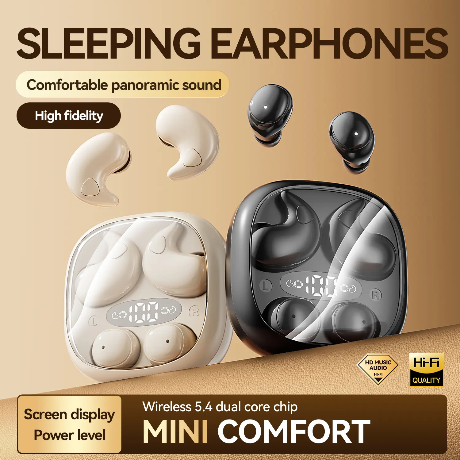 Wireless sleeping headphones,2 Pairs Mini Bluetooth Earbuds, smallest earbuds,earbuds 2026,Nearly Invisible Sleep Headphones Set, 360° Surround Sound Experience, Superior Battery Life, Perfect for Sleeping, Sports, Studying and Relaxing