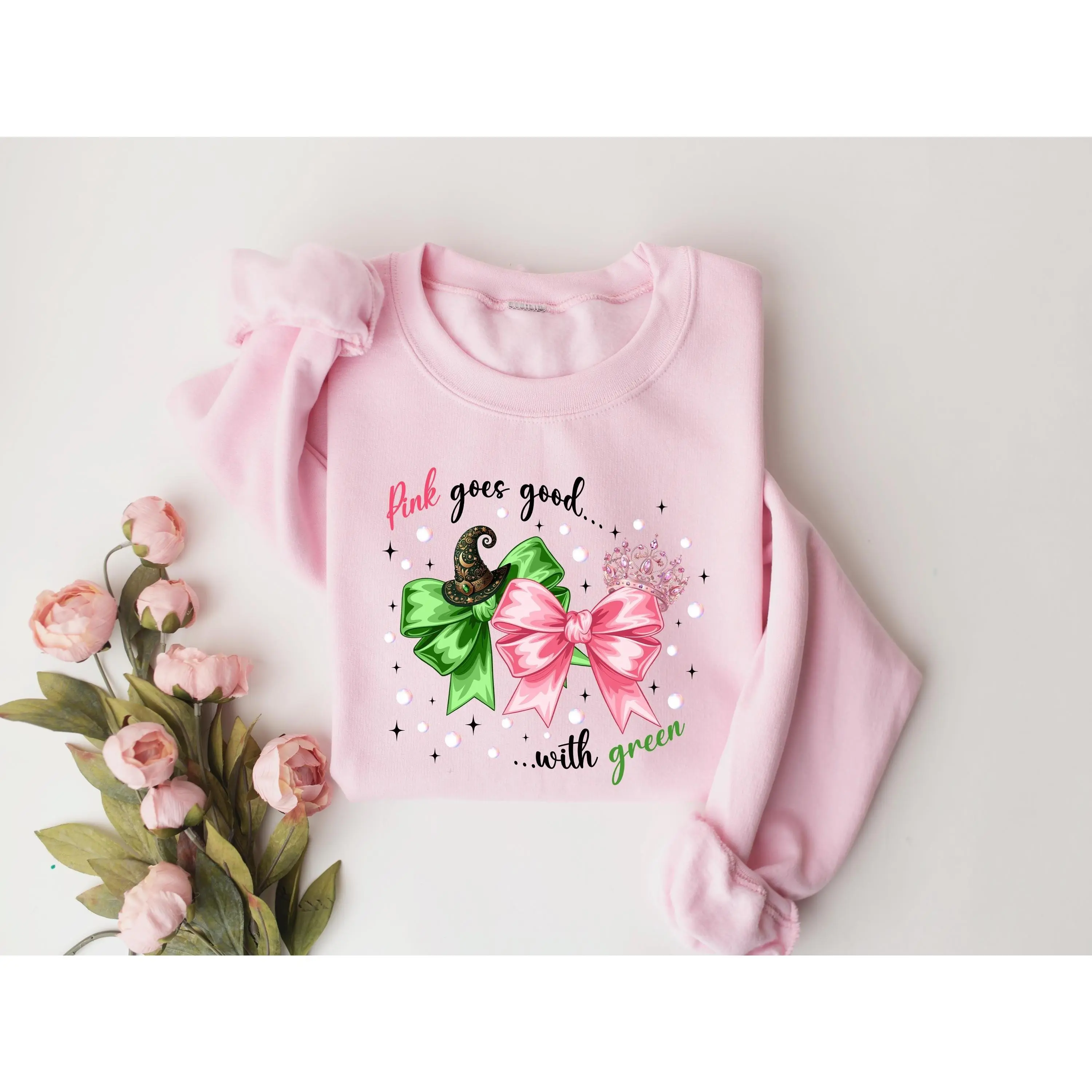 Wicked Pink Goes Good With Green Shirt, Wizard of Oz Fan Gift, Changed For Good Sweatshirt, Wicked Musical Movie Fan Xmas Gift, Wicked Shirt