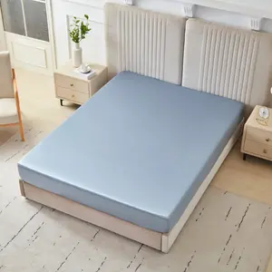 OUTLET 22 Momme Silk Fitted Sheet - Steel Blue