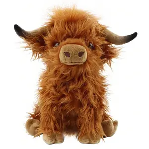 Highland Cow Plush, Cute Cow Design, Simulation Cow Stuffed Gifts, Animal Cow Fluffy Gifts, Home Decoration, Stuffed Animals,Christmas Gifts For GF