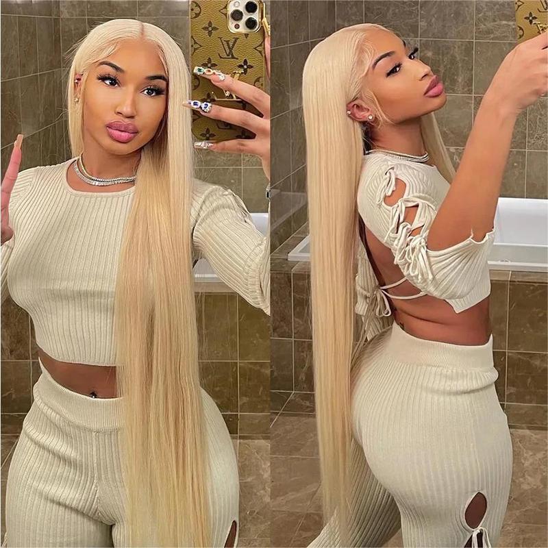 Hot Star 613 Blonde 13x6 HD Transparent Lace Frontal Human Hair Wigs Brazilian Hiar Straight and Body Wave Lace Front Human Hair Wigs 180% Density