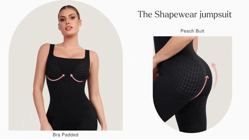 Popilush Seamless Square Neck Sport Jumpsuit  Minimalistic Activewear - Live