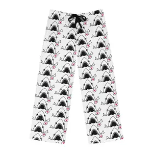 Cute Shark Pajama Pants Men Women Unisex Funny Cartoon Ocean Animal Heart Print Lounge Pants Loose Fit Soft Breathable All Season Cozy Sleep Bottoms Gift