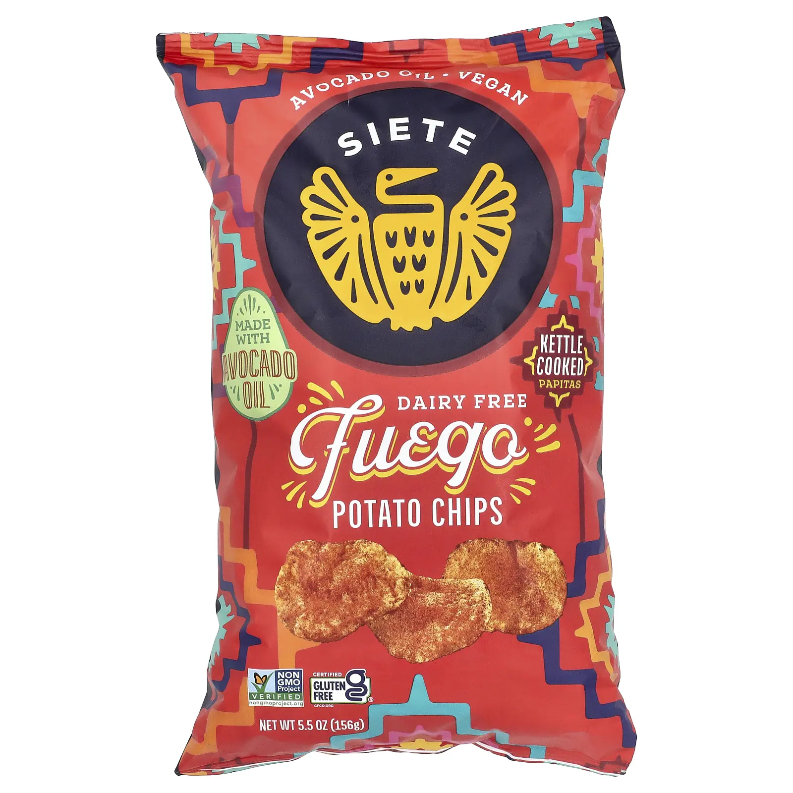 Siete Potato Chips, Fuego , 5.5 Oz (156 g)