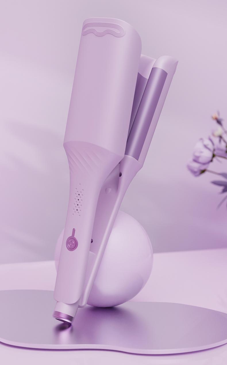 Deep Wave Curling Iron with Negative Ion Tech - 32MM French Wave Curling Iron 30W Power 2 Barrels Adjustable Temperatures Fast Heating 30 Seconds Auto-off Safety Lock Comfortable Grip for All Hair Types prime salon-quality curl