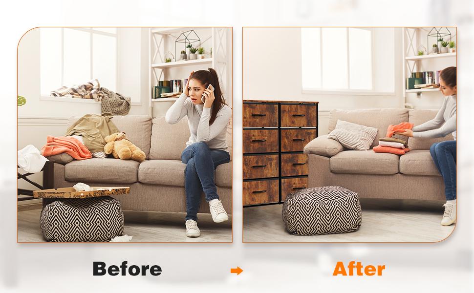 【Deal】FurnishFlex Dresser for Bedroom, Dressers & Chests of Drawers Dresser Organizer with 8 Fabric Storage