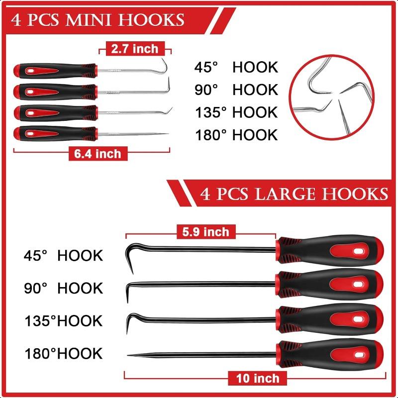 17pcs Telescoping Magnetic Pickup Tool Set with Extendable Neck Hook & Pick Tools for Car Trim Removal Scraper Auto Clip Remover Fastener Rivets Puller Mechanic Automotive Tools Kit detail 3