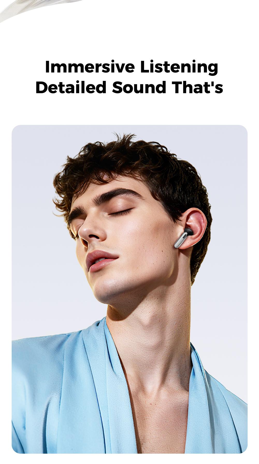 hTC NE46 Wireless Earbuds, Heart Rate Monitoring Earbuds, In Ear Earbuds, Bluetooth 6.0 Earphones, Blood Oxygen Monitoring Headphones, LED Smart Touch Screen Waterproof Audio Earbuds for Music & Calls, Comfortable for Sports