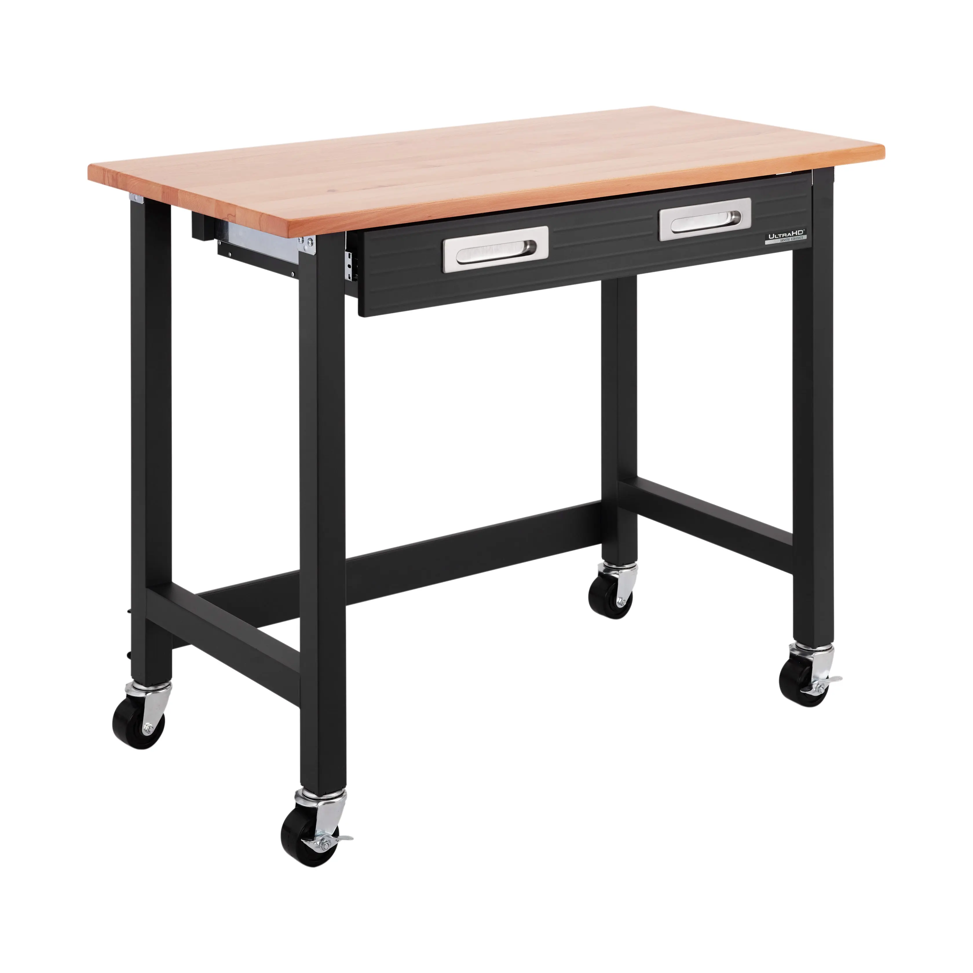 UltraHD® Rolling Workbench, Wooden Executive Desk for Indoor Furniture Use
