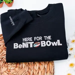 Here for the Bowl Embroidered Sweatshirt Puerto Rico Football Gift, No Custom Shirt