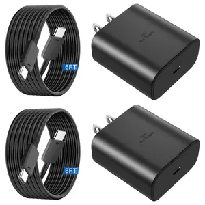 45W PD USB-C Super Fast Charger Type C Charging Block + 6FT Long Type C Charger Cord, High Speed Android Phone Charger Fit for Samsung Galaxy S26 Ultra, S26+, S26, S25 Ultra, S25+, S25, S24 Ultra, S23 Ultra, S22 All Series Android Cell Phones