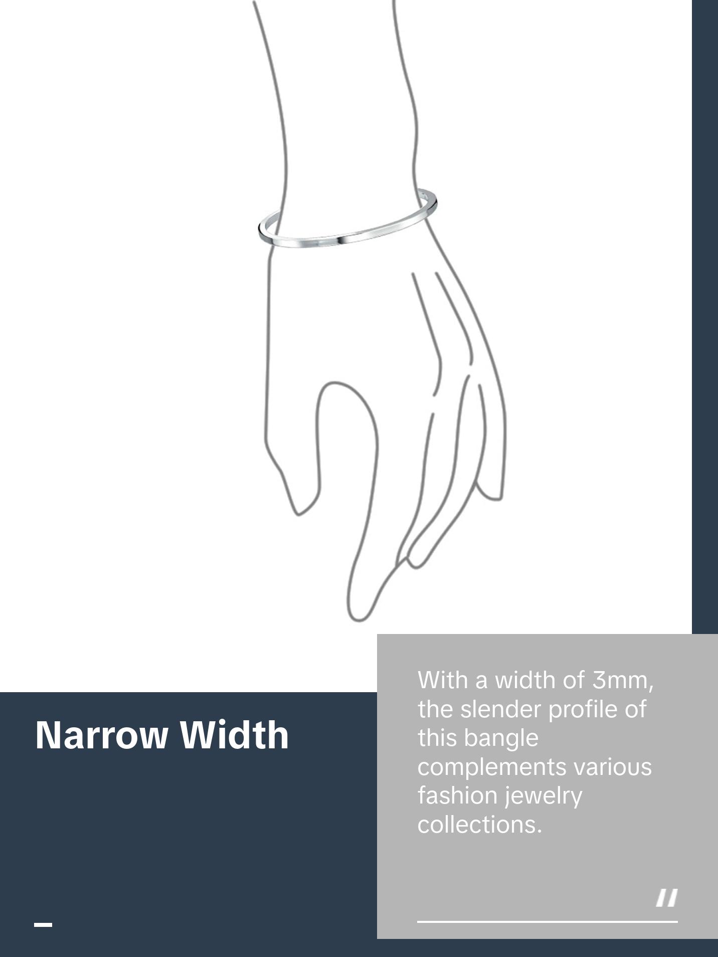 Strong Flat Square Stacking Smooth .925 Sterling Silver Bangle Bracelet