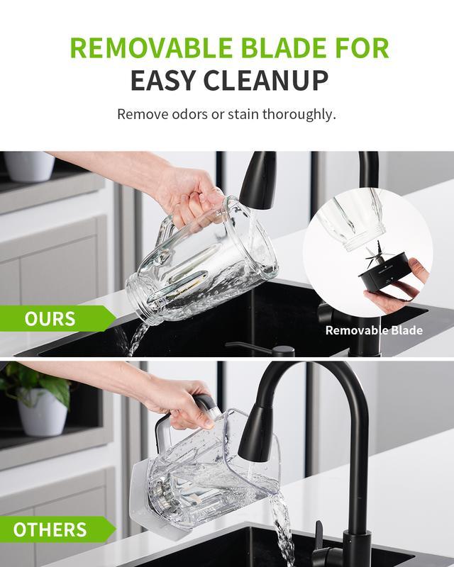 Professional Blender, 5 Functions Touchscreen Control Smoothie Blender for Smoothies,Frozen Drinks & Ice Cream, 1200W Countertop Blender with Travel Cup, , 52oz Glass Jar, for Ice Crushing/Sauce/Nut Butter/Soup