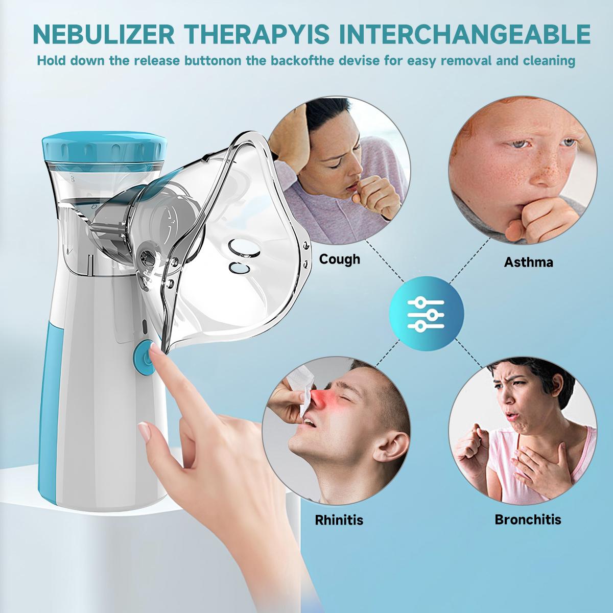 Portable Handheld Nebulizer For Adults And Kids, two modes, suitable for breathing problems, Breathing Machine Nebulizer Inhaler Home Use Travel Friendly Portable Handheld Nebulizer For Adults And Kids, two modes, suitable for breathing problems, Breathing Machine Nebulizer Inhaler Home Use Travel Friendly