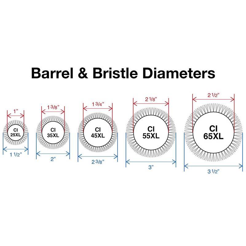 Olivia Garden Extra-Long Barrel Ceramic + Ion Hair Brush - Professional Quality Round Brush